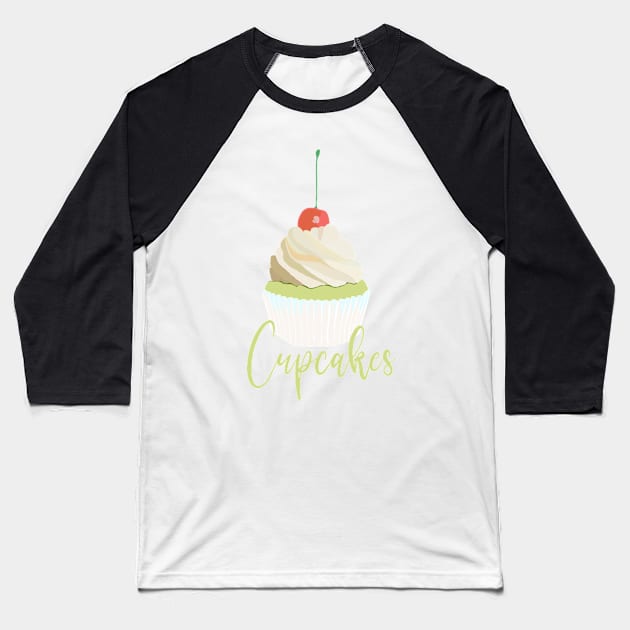 Cupcake Foodies Baseball T-Shirt by smoochugs